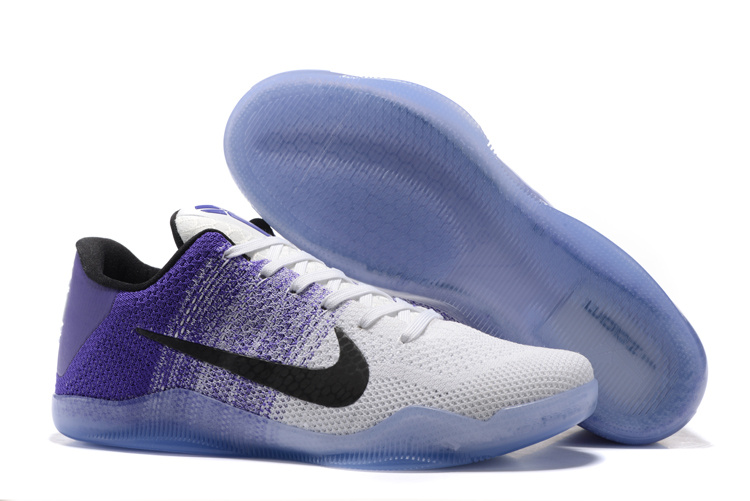 Nike Kobe 11 Flyknit White Purple Black Shoes